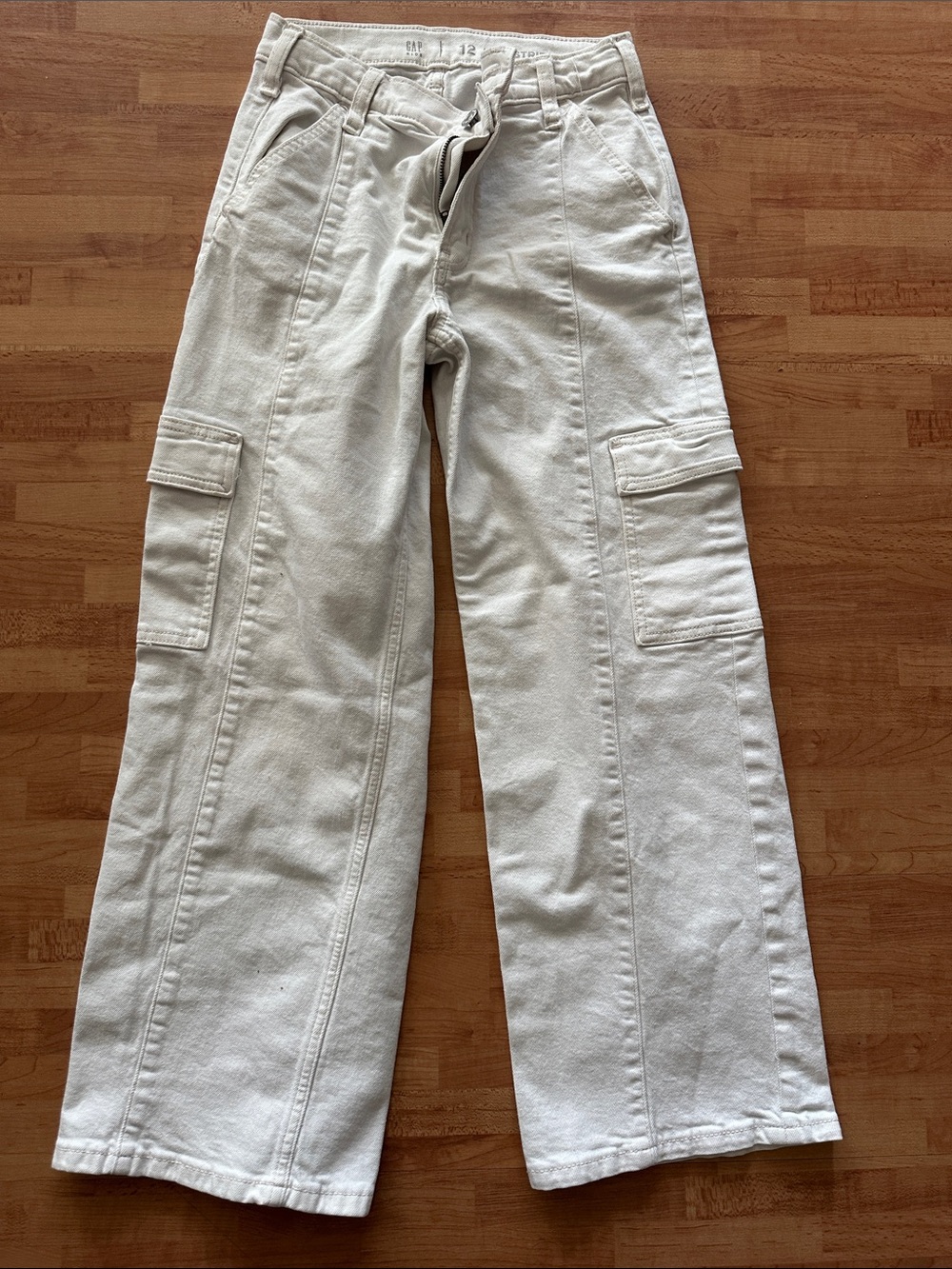 Gap Wide-Leg Cargo Pants in Off-White Size 12